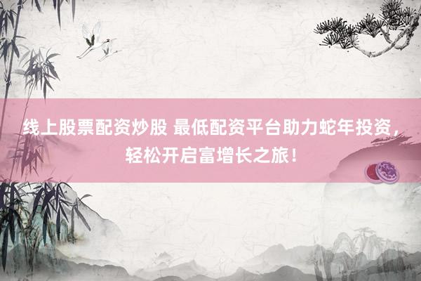 线上股票配资炒股 最低配资平台助力蛇年投资，轻松开启富增长之旅！